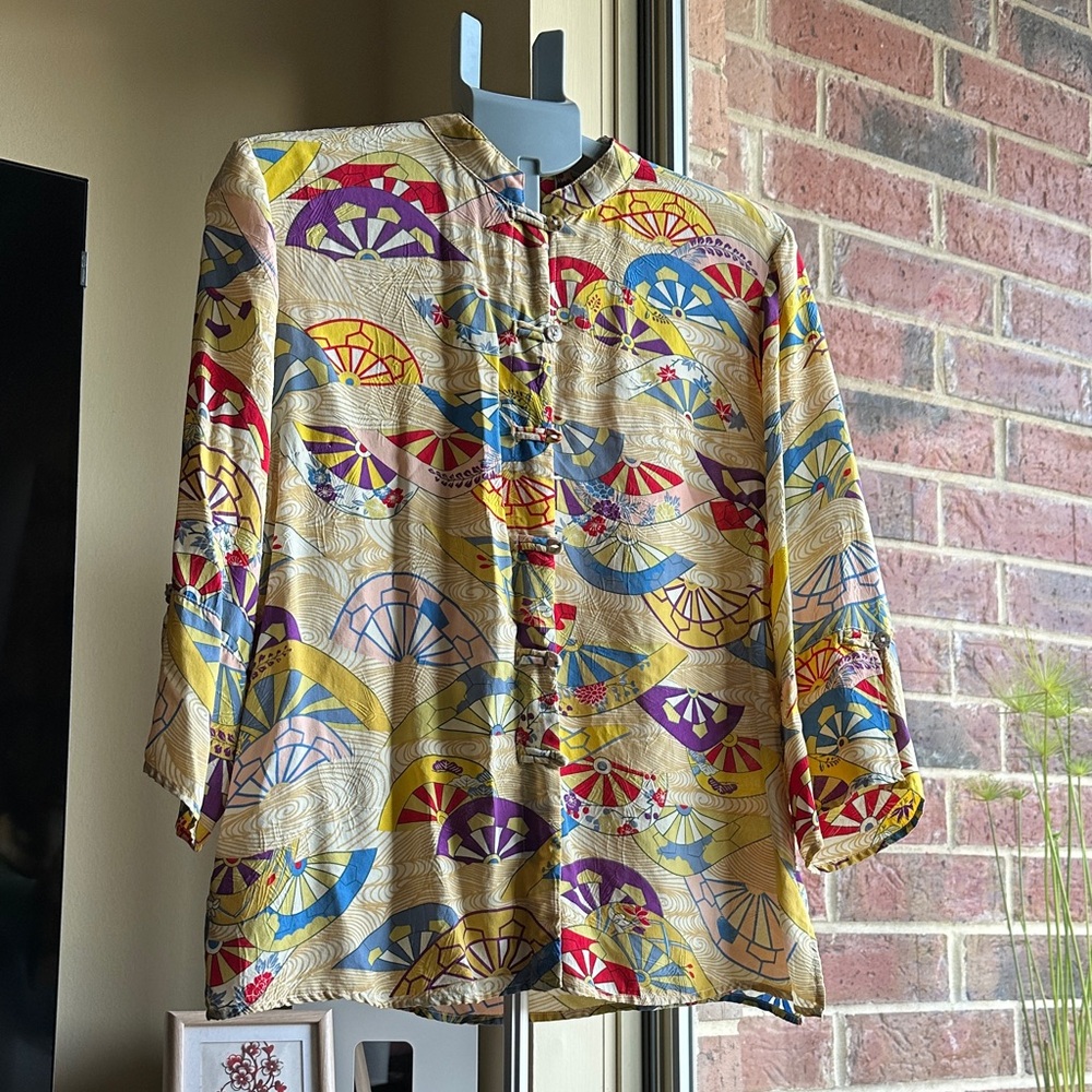 Citron Multicolor Fan Pattern Blouse